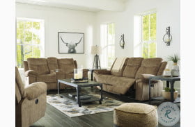 Huddle Up Nutmeg Reclining Living Room Set with Drop Down Table