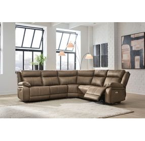 Ultra Max Biscotti 5 Piece Modular Power Reclining Sectional with Armless Recliner and USB Charging