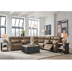 Ultra Max Biscotti 7 Piece Modular Power Reclining Sectional with USB Charging and Audio Console
