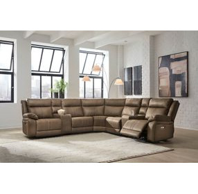 Ultra Max Biscotti 7 Piece Modular Power Reclining Sectional with USB Charging