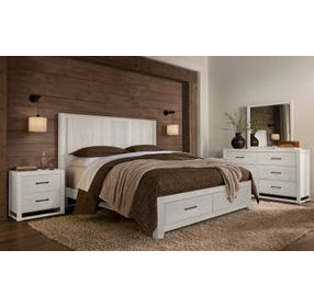 Lodge and Loft Soft White Radius Storage Poster Bedroom Set
