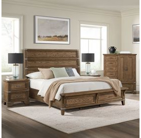 Forge Weathered Chestnut King Panel Bed