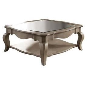 Chelmsford Antique Taupe Glass Top Occassional Table Set