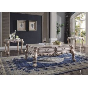 Dresden Vintage Bone White Rectangular Cocktail Table
