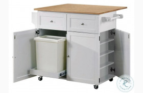 900558 Natural Brown and White Kitchen Cart