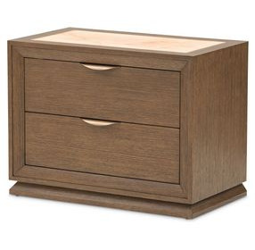 Portrait Sienna Brown 2 Drawer Nightstand with LED