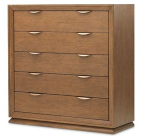 Portrait Sienna Brown 5 Drawer Chest with LED