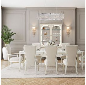 La Marisia Creamy Pearl 100" Extendable Rectangular Dining Table