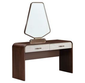 Houston Walnut 2 Drawer Vanity Table with Mirror