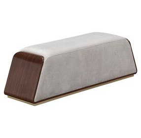 Houston Porcini and Walnut 59" Accent Bench