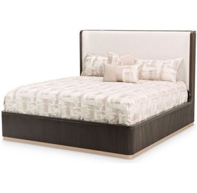 West Kensington Buff and Medium Espresso Upholstered Platform Bedroom Set