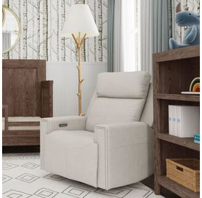 Sierra Linen Upholstered Rocker Power Recliner