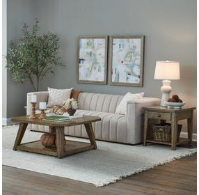 Carolina Park Amber Brown Rectangular End Table