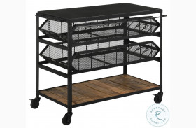 953504 Natural And Black Accent Storage Cart