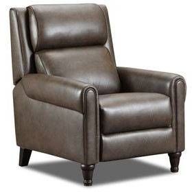 Preston Cocoa Leather Triple Power Swivel Glider Recliner with USB Charging