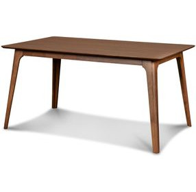 Oscar Walnut and Gray 60" Rectangular Dining Set with 4 Cushion Chairs