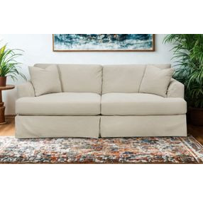 Sutton Sand Slip Cover Flared Arms 93" Sofa