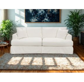Sutton Snow Slip Cover Flared Arms 93" Sofa