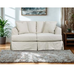 Sutton Sand Slip Cover Flared Arms 67" Loveseat