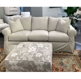 Sutton Sand Slip Cover Rounded Arms 91" Sofa