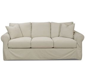 Sutton Sand Slip Cover Rounded Arms Living Room Set