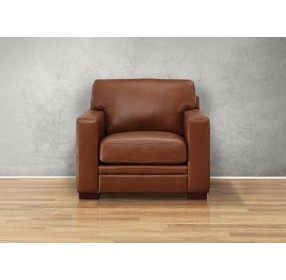 Langston Nutmeg Leather Upholstered Accent Chair