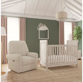 Savannah Natural Upholstered Rocker Power Recliner with USB Charging