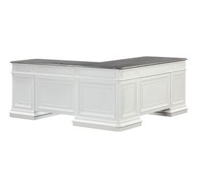 Roanoke White L-Shaped Home Office Set