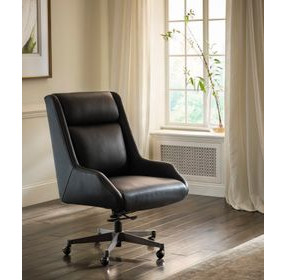 Cameron Ardent Onyx Leather Upholstered Executive Chair