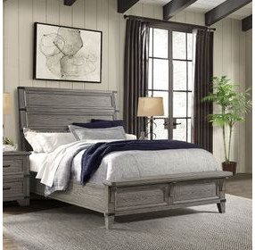 Forge Brushed Steel Queen Panel Bed