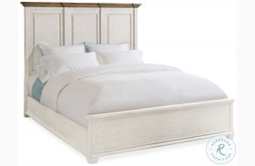 Montebello Sandblasted Soft White And Nutmeg Brown King Wood Mansion Bed