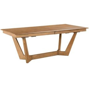 Kafe Cappuccino 80" Rectangular Trestle Extendable Dining Room Set