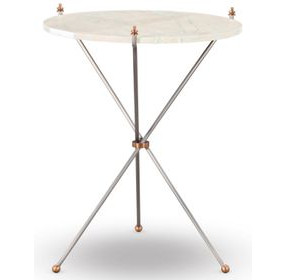 Felix Gray and White Round Marble Top Side Table