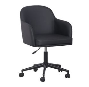 Sydney Black Upholstered Swivel Desk Chair