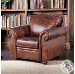 Arizona Marco Leather Upholstered Accent Chair with Nailhead Trim