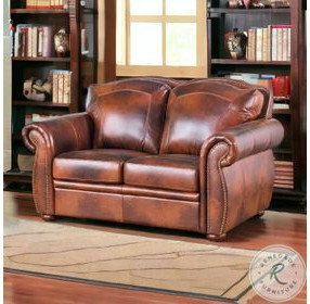 Arizona Marco Leather 66" Loveseat with Nailhead Trim