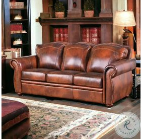 Arizona Marco Leather 89" Sofa with Nailhead Trim
