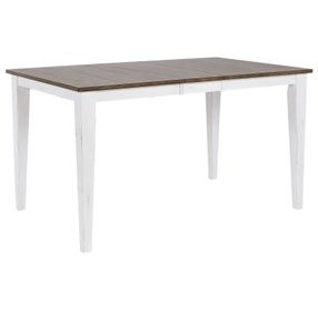 Ashford White and Brown Rectangular Extendable Counter Height Dining Room Set