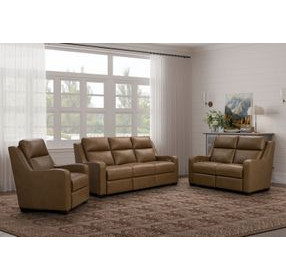 Ayden Hillwood Toffee Leather Power Recliner with Power Headrest and Power Lumbar