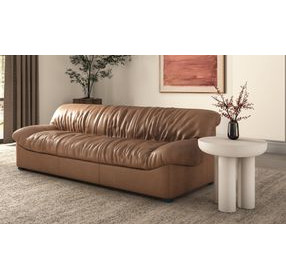Halston Tan Leather 87" Sofa