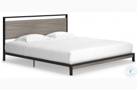 Dontally Gray and Black King Platform Bed