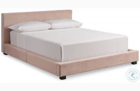 Chesani Blush Velvet Full Upholstered Panel Bed
