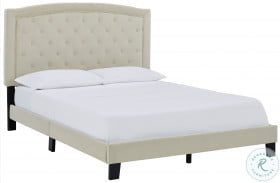 Adelloni Cream Queen Upholstered Platform Bed