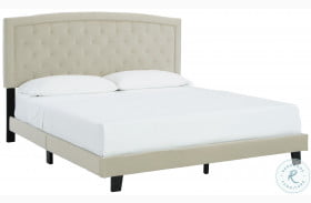 Adelloni Cream King Upholstered Platform Bed