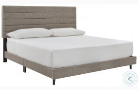 Vintasso Grey King Upholstered Platform Bed