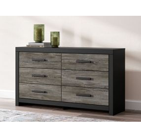 Ryderton Matte Black and Warm Gray 6 Drawer Dresser