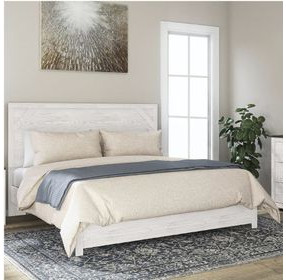 Gerridan White And Gray King Panel Bed