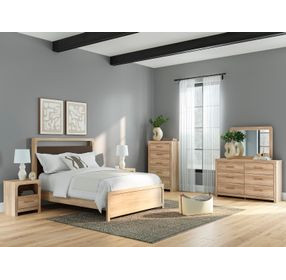 Prandefort Tan 1 Drawer Nightstand with USB Charging