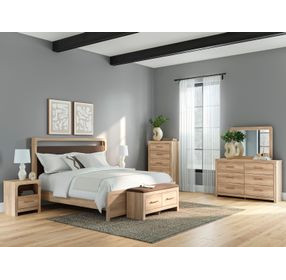 Prandefort Brown Upholstered Storage Bed Bench