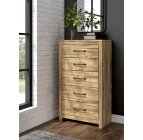 Hastiport Golden Rustic 5 Drawer Chest